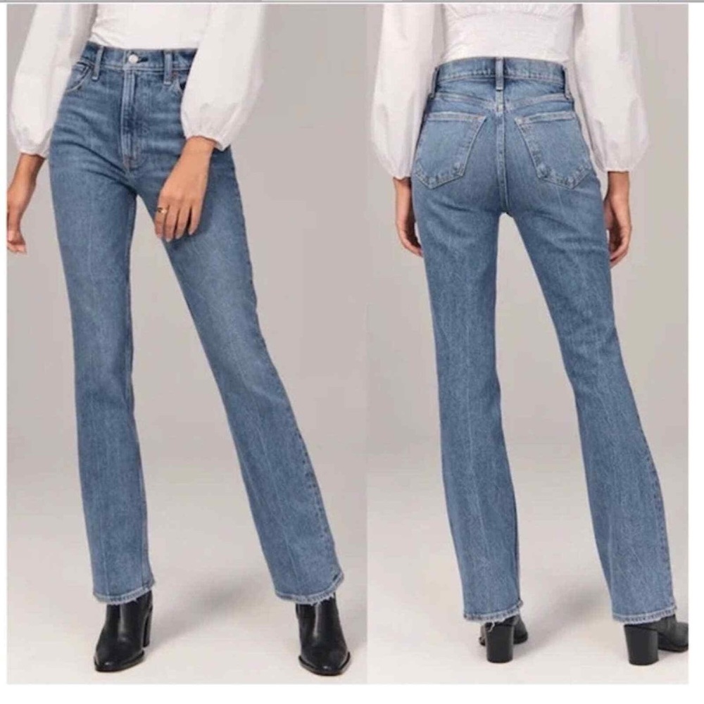 Abercrombie & Fitch 70s Vintage Flare Ultra High Rise Medium Wash